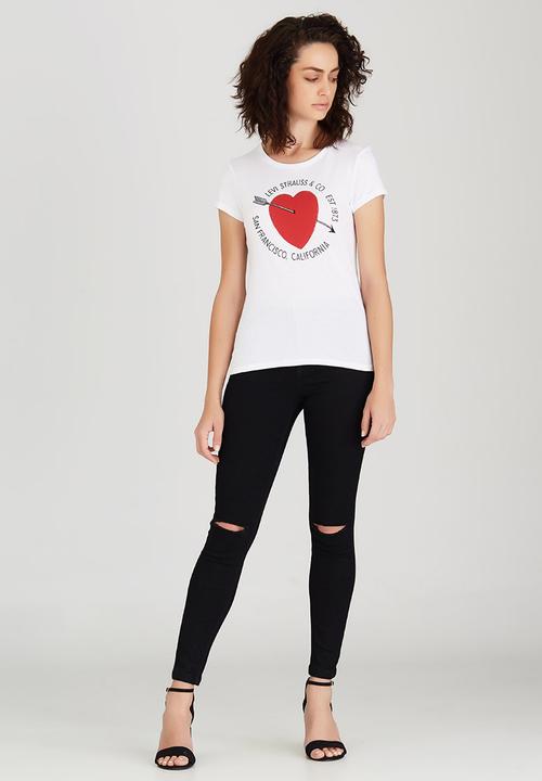 Levi’s® - Slim Fit Crew Neck Tee with Heart White