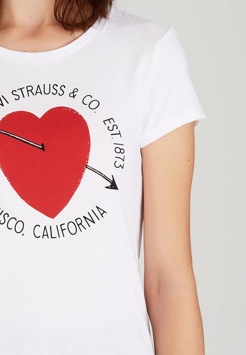 Levi’s® - Slim Fit Crew Neck Tee with Heart White