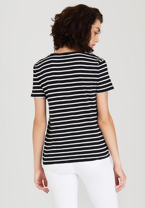 Levi’s® - Striped Perfect Pocket Tee Black and White