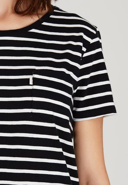 Levi’s® - Striped Perfect Pocket Tee Black and White