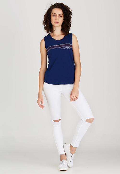 Levi’s® - Striped Muscle Tank Dark Blue