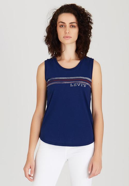 Levi’s® - Striped Muscle Tank Dark Blue