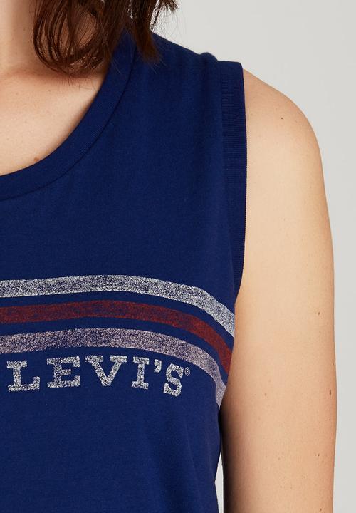 Levi’s® - Striped Muscle Tank Dark Blue