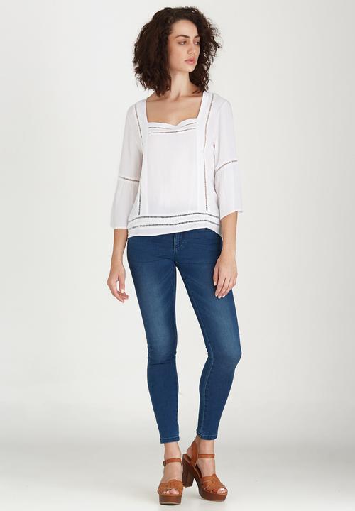 edit - Gypsy Blouse with Ladder Lace Detail White