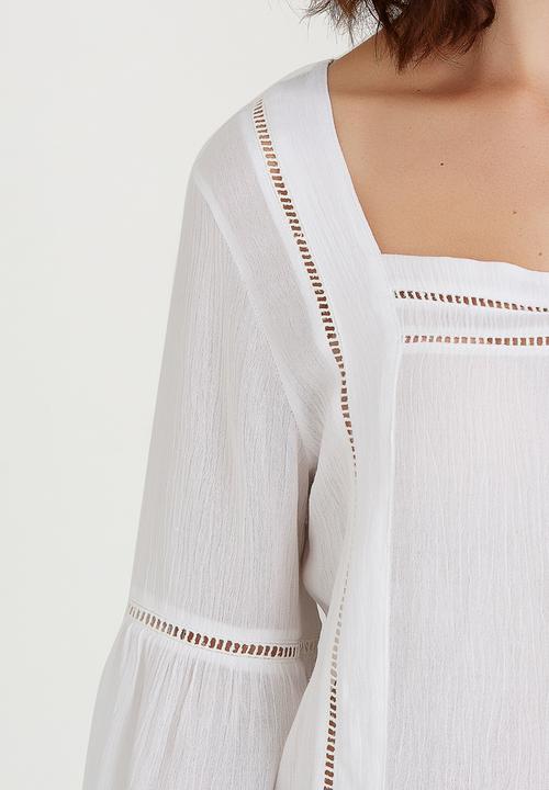 edit - Gypsy Blouse with Ladder Lace Detail White