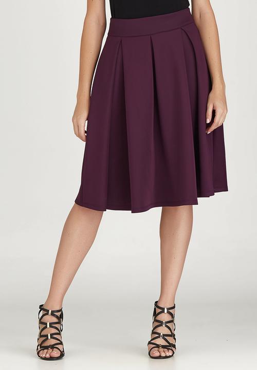 edit - Fit and Flare Skirt Dark Purple