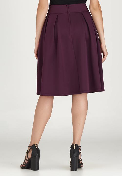 edit - Fit and Flare Skirt Dark Purple