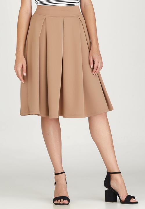 edit - Fit and Flare Skirt Stone/Beige