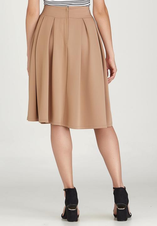 edit - Fit and Flare Skirt Stone/Beige