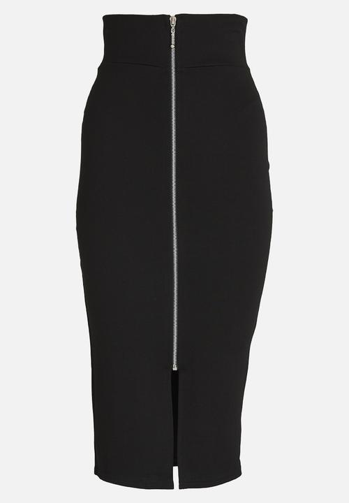 STYLE REPUBLIC - Zip Detail Bodycon Skirt Black