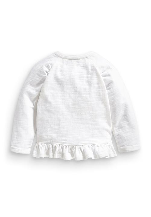 Next - Peplum Zip-through Sweater White