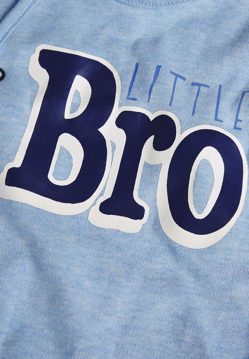 Next - Little Bro Sleepsuit Blue/White Blue and White