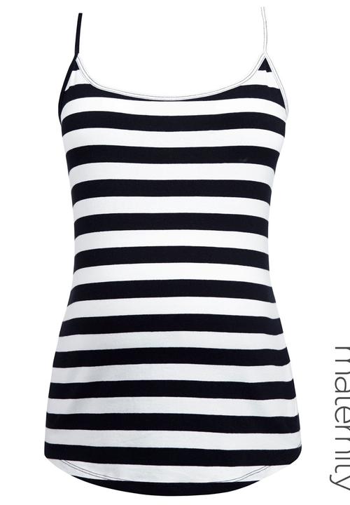 Next - Monochrome Strappy Vest Black/White Black and White