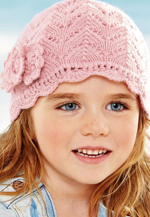 Next - Crochet Beanie Pink Mid Pink