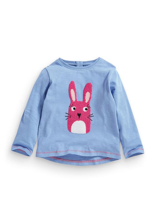 Next - Bouclé bunny t-shirt Mid Blue