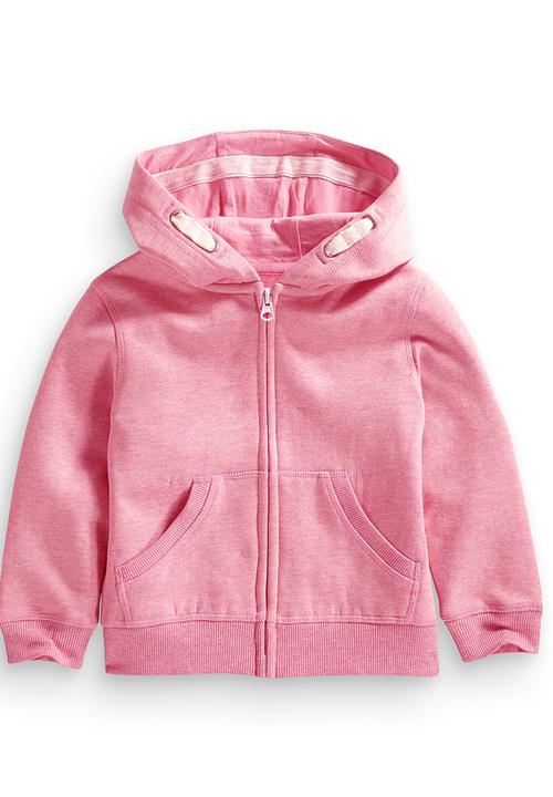 Next - Zip through sweater Mid Pink