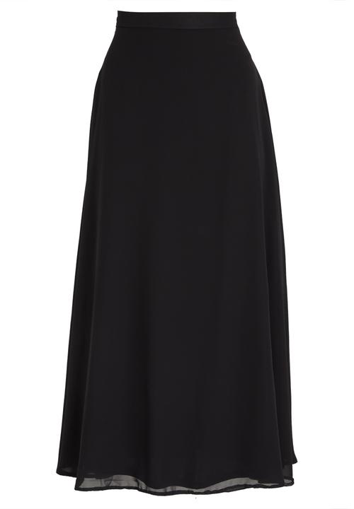 edit - Maxi Chiffon Skirt with Inner Lining Black