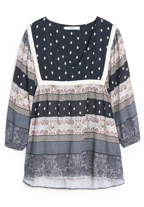MANGO - Gypsy Blouse Black