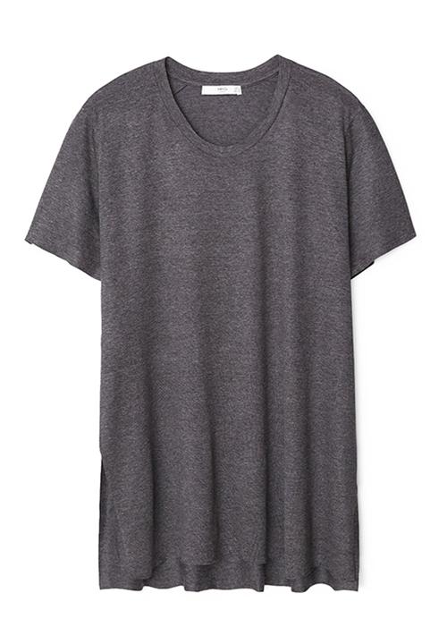 MANGO - Longer Length T-shirt Mid Grey