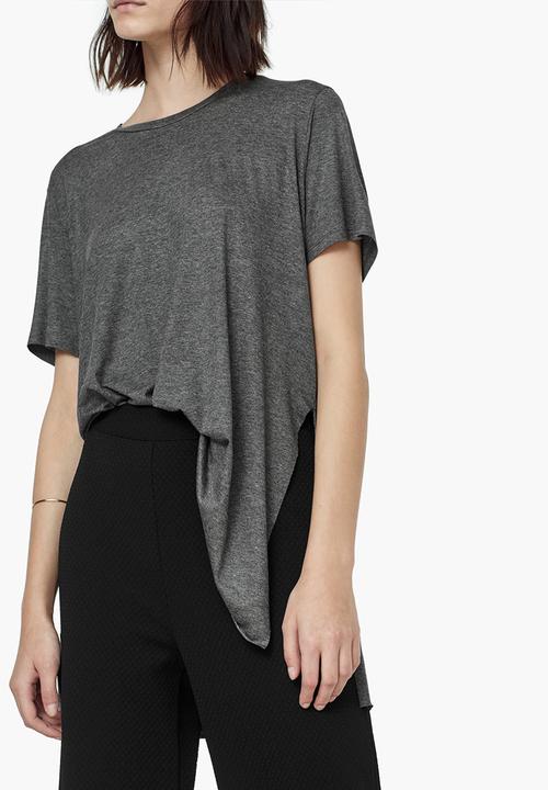 MANGO - Longer Length T-shirt Mid Grey