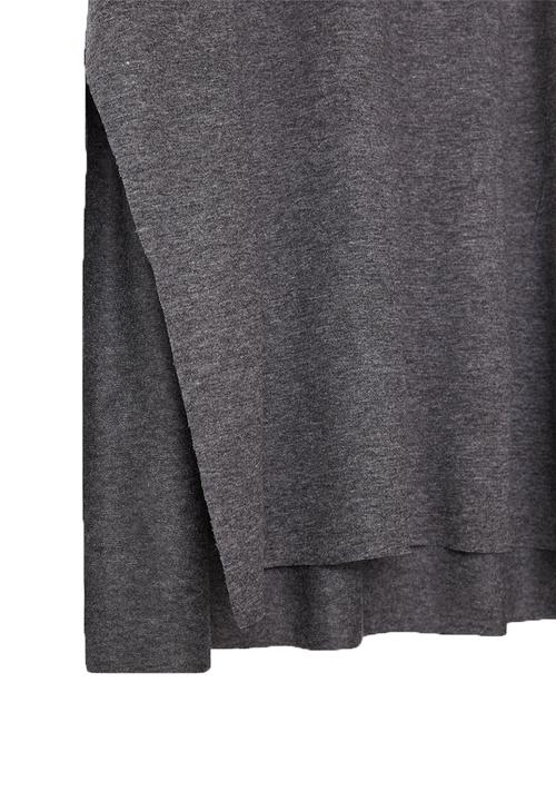 MANGO - Longer Length T-shirt Mid Grey