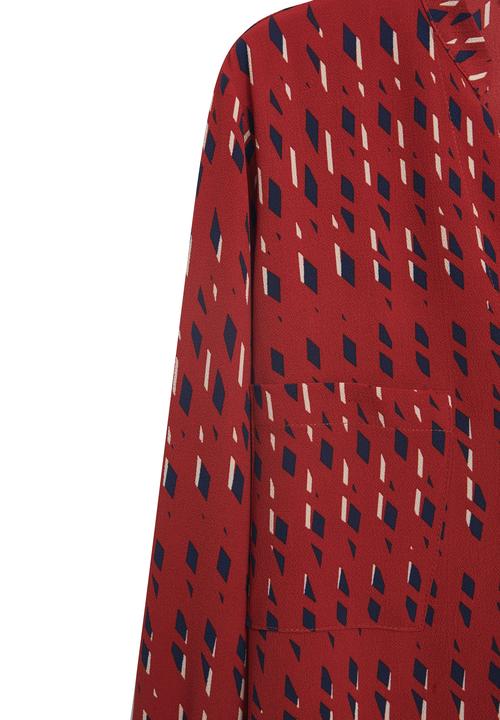 MANGO - Printed Shirt Red