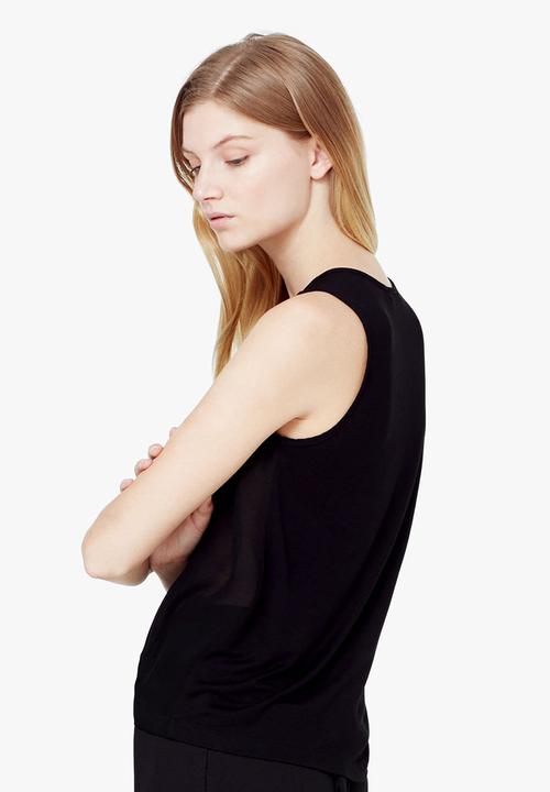 MANGO - Pleat Front Blouse Black