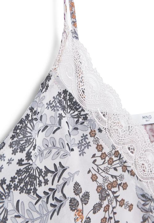 MANGO - Lace Trim Cami Milk