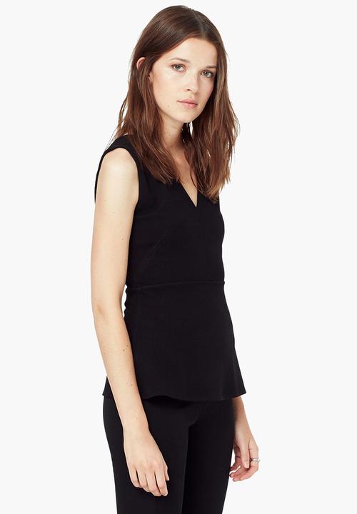 MANGO - Peplum Top Black