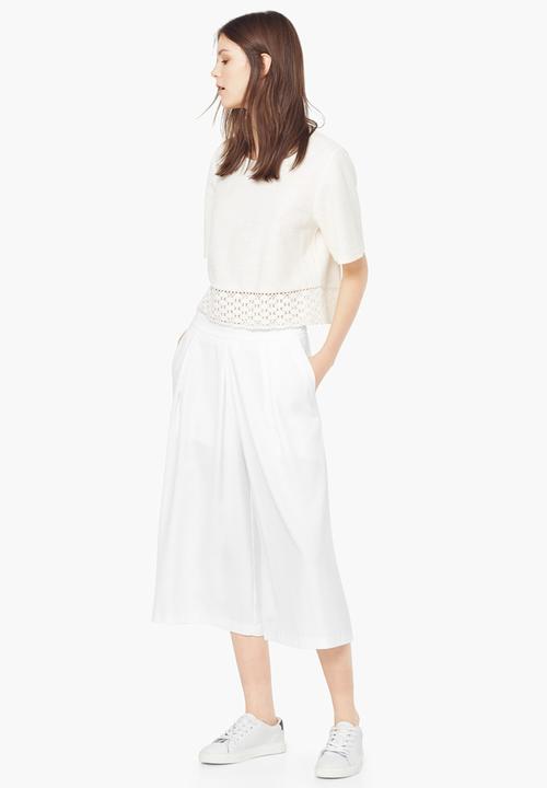 MANGO - Crochet Trim Blouse Off White