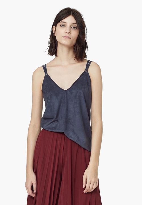 MANGO - Textured Cami Dark Blue
