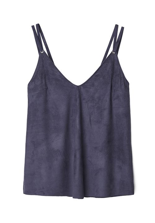 MANGO - Textured Cami Dark Blue