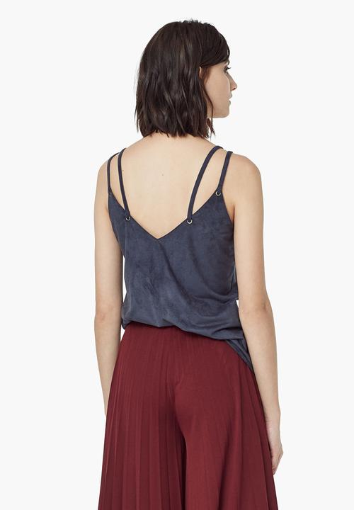 MANGO - Textured Cami Dark Blue