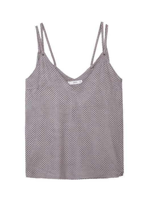 MANGO - Textured Cami Pale Grey