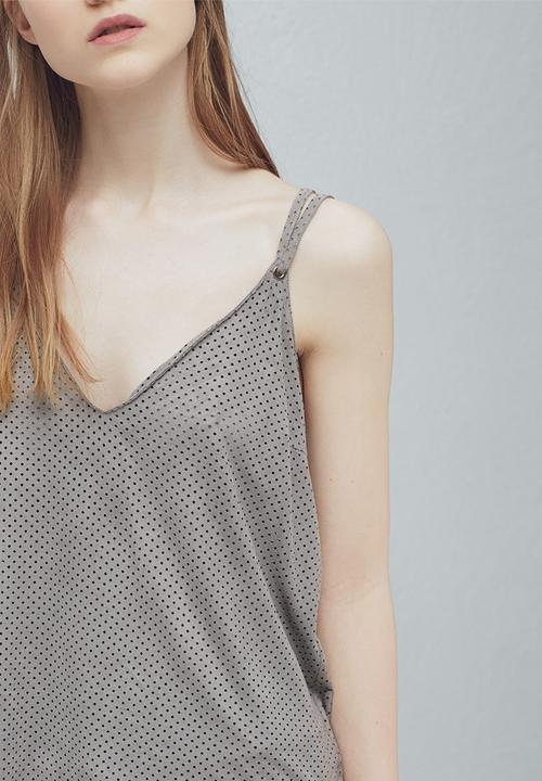 MANGO - Textured Cami Pale Grey
