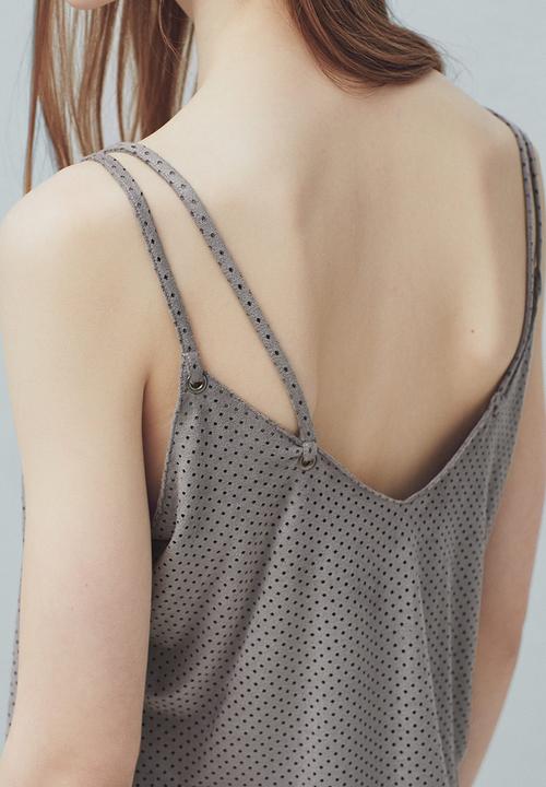 MANGO - Textured Cami Pale Grey