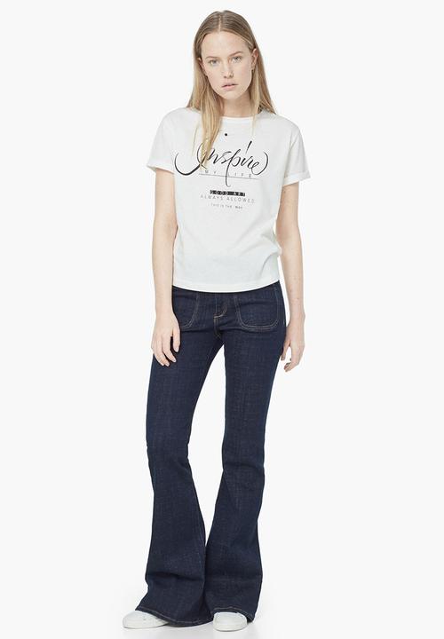 MANGO - Printed T-shirt White