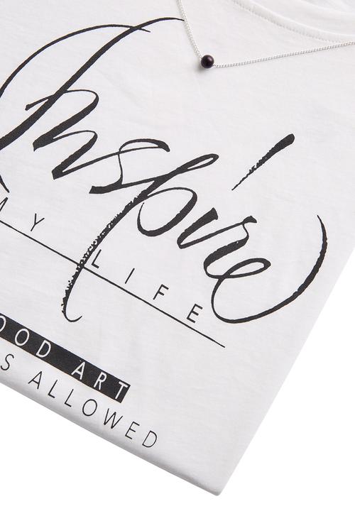 MANGO - Printed T-shirt White