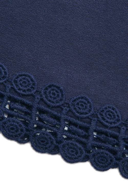 MANGO - Crochet Trim Tank Navy