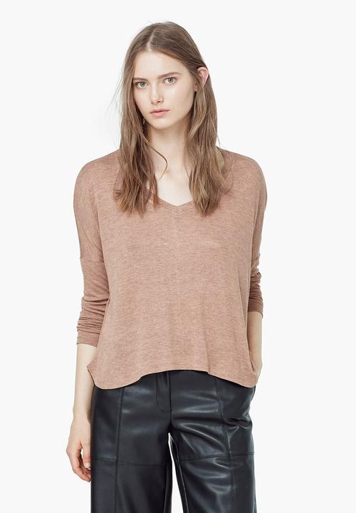 MANGO - Flecked Top Tan