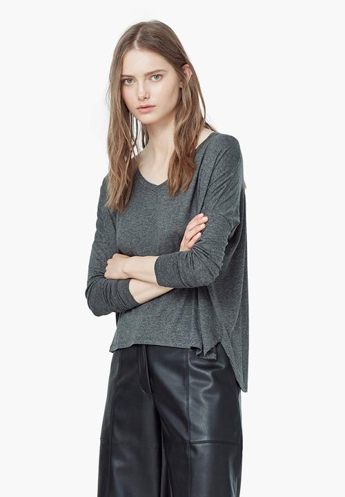 MANGO - Flecked Top Grey