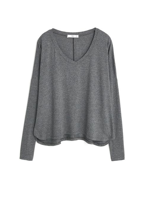 MANGO - Flecked Top Grey