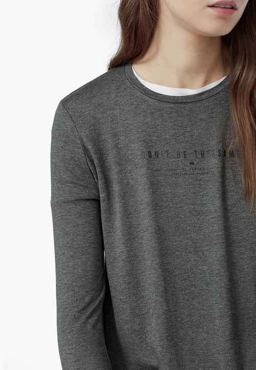 MANGO - Side Slit Top Grey