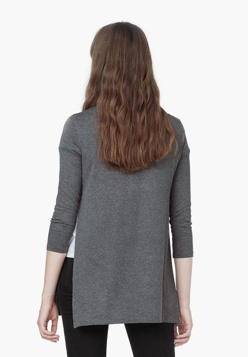 MANGO - Side Slit Top Grey