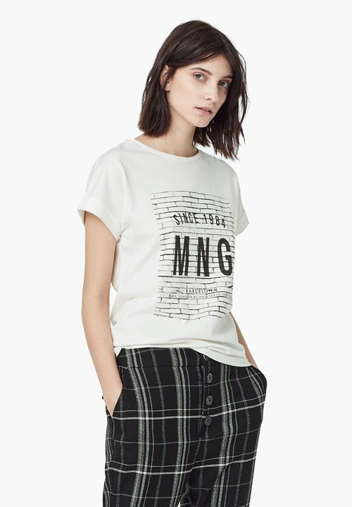 MANGO - Printed T-shirt White
