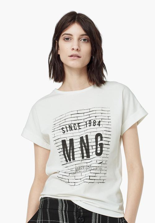 MANGO - Printed T-shirt White