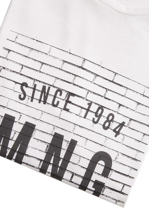 MANGO - Printed T-shirt White
