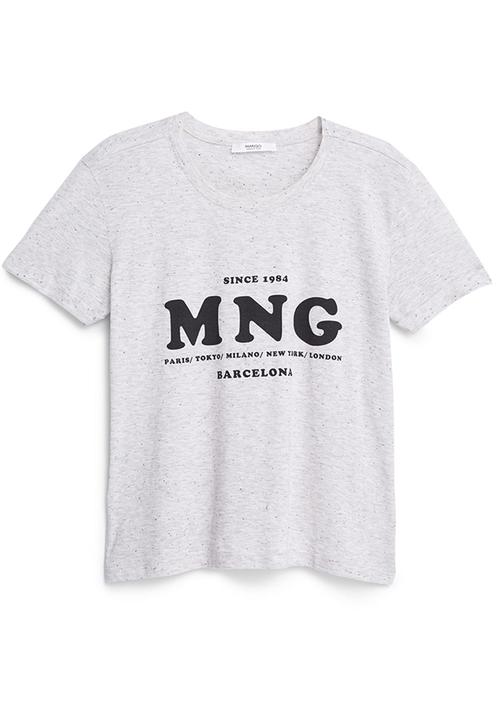 MANGO - Logo T-shirt Pale Grey