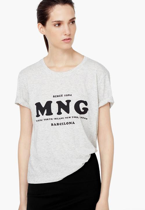 MANGO - Logo T-shirt Pale Grey