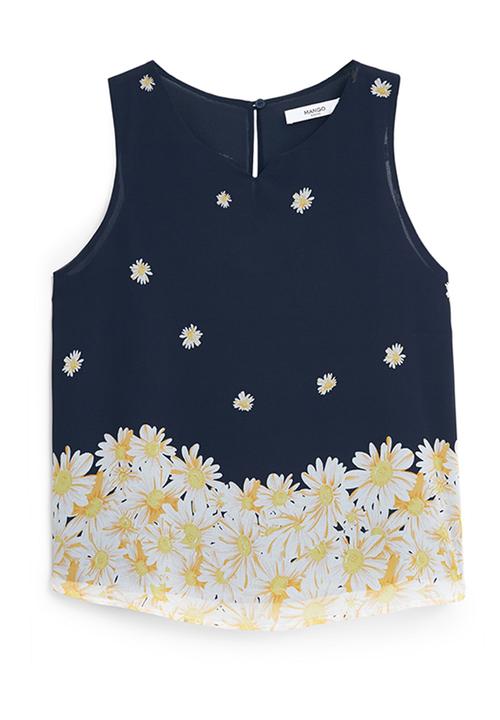 MANGO - Daisy Print Blouse Navy